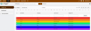 Hostgreen - Vista de Lista en colores en vTiger